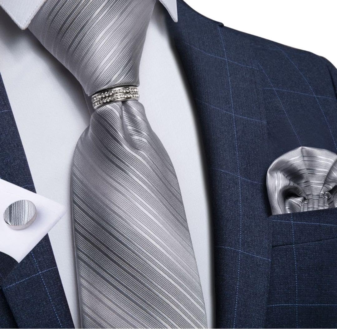 Amazon.co.jp: 4点セットネクタイペイズリーストライプ結婚式